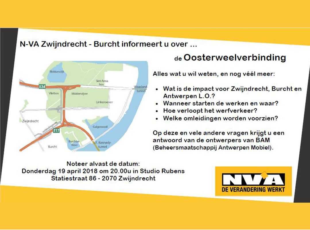 Infoavond rond de Oosterweelverbinding | N-VA Zwijndrecht